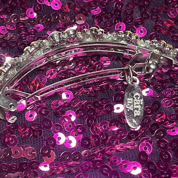 CÄRA N.Y. WHITE CRYSTAL HAIR CLIP VINTAGE - Picture 3 of 9
